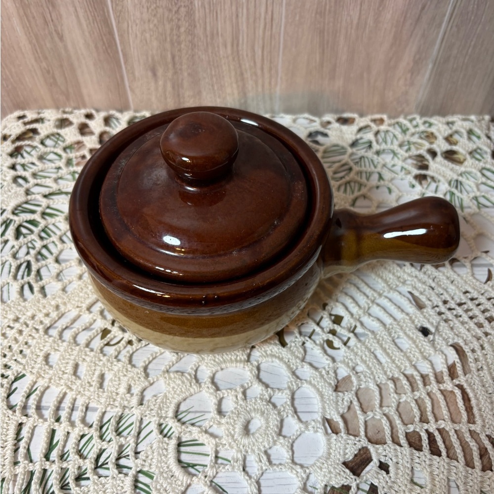 Stoneware Chili French Onion Soup Bowl with Lid And Handle